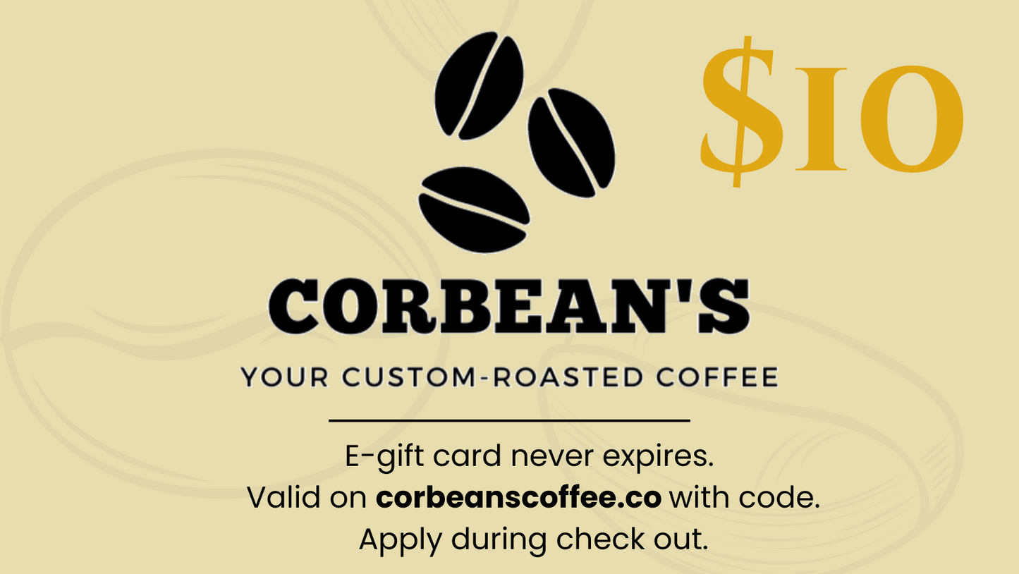 Corbean's Coffee E-Gift Card