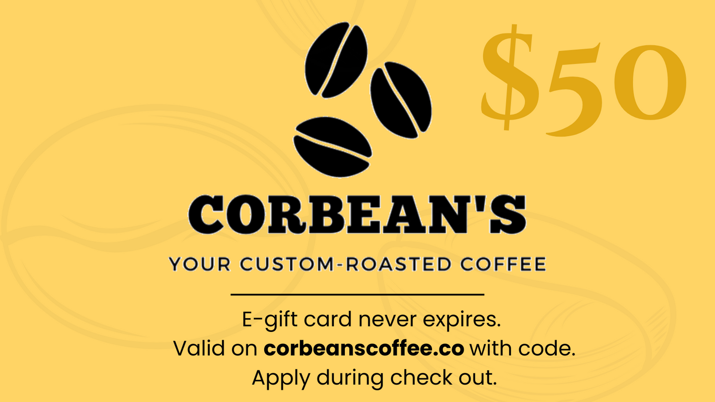 Corbean's Coffee E-Gift Card