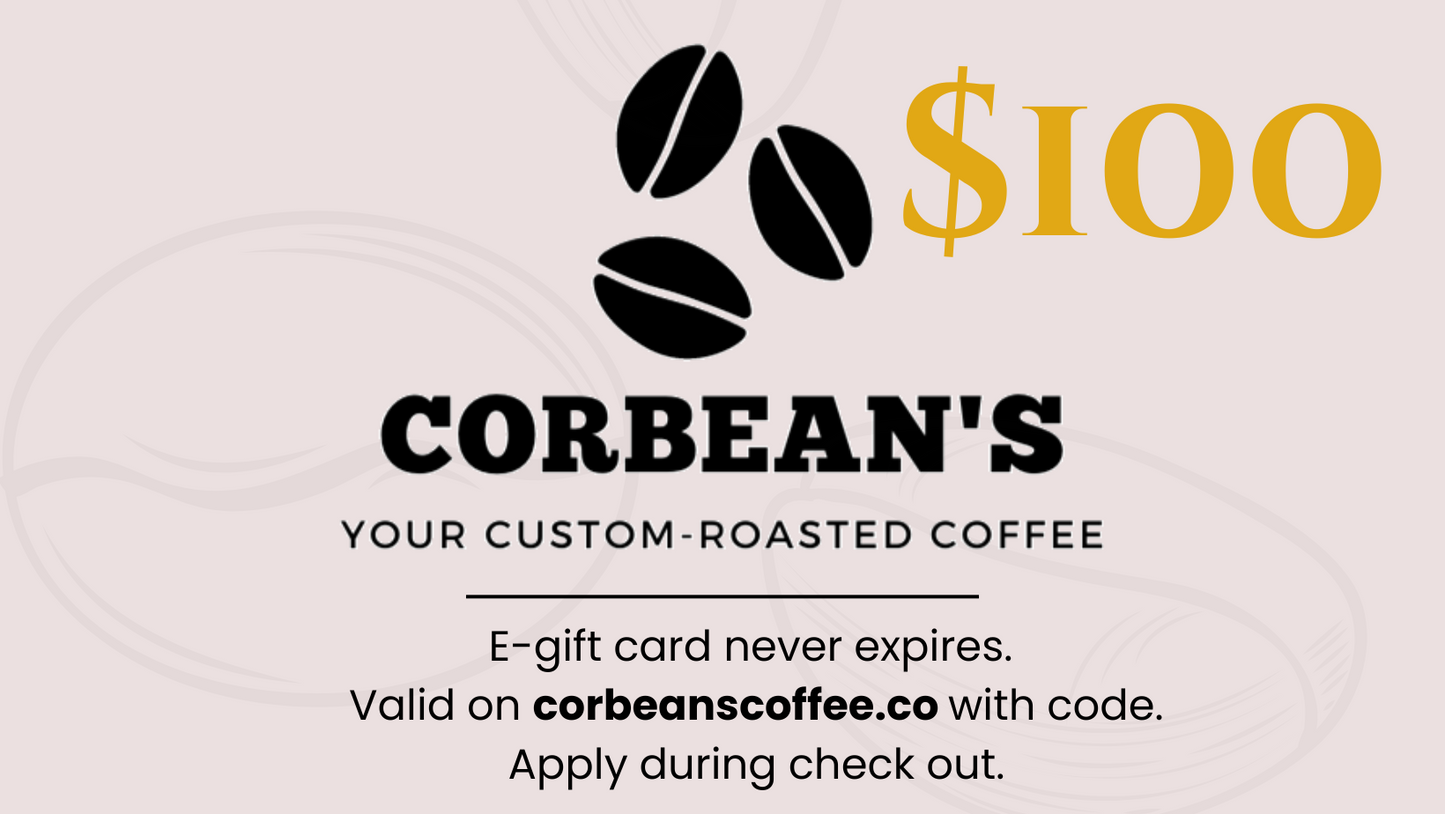 Corbean's Coffee E-Gift Card